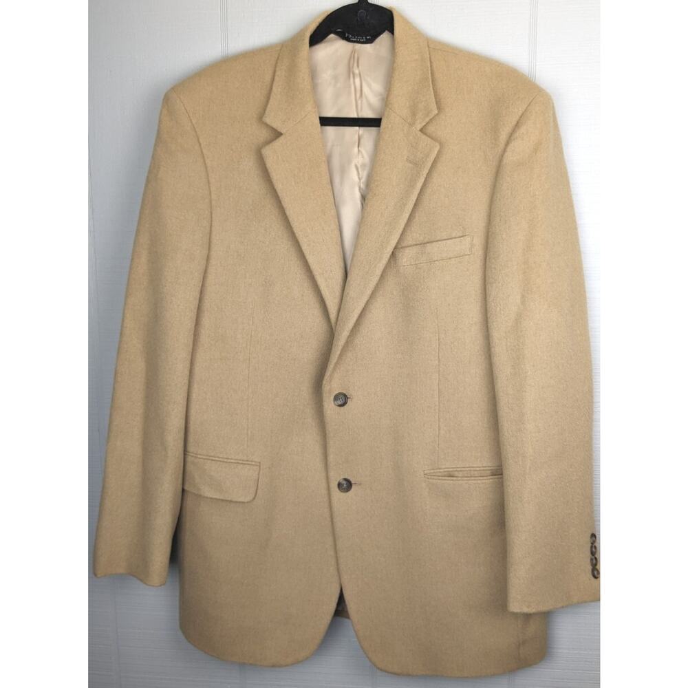 Jos A Bank 42L Sport Coat Blazer 100% Camel Hair Tan Two Button Lined Vented